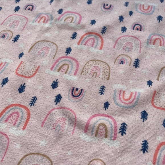 4/$25 Eddie Bauer Pajama Set Girls Medium 10/12 Pink Rainbow Long Sleeve Pants - Picture 7 of 15